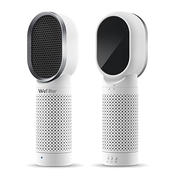 WeFilter Smart Mini Air Purifier for Clean Breathing | HEPA13 Filtration | Covers 270 Sqft | 28dB Silent Operation | 40° Swing | Ideal for Home and Office Use | 1 Year Warranty - image, photos