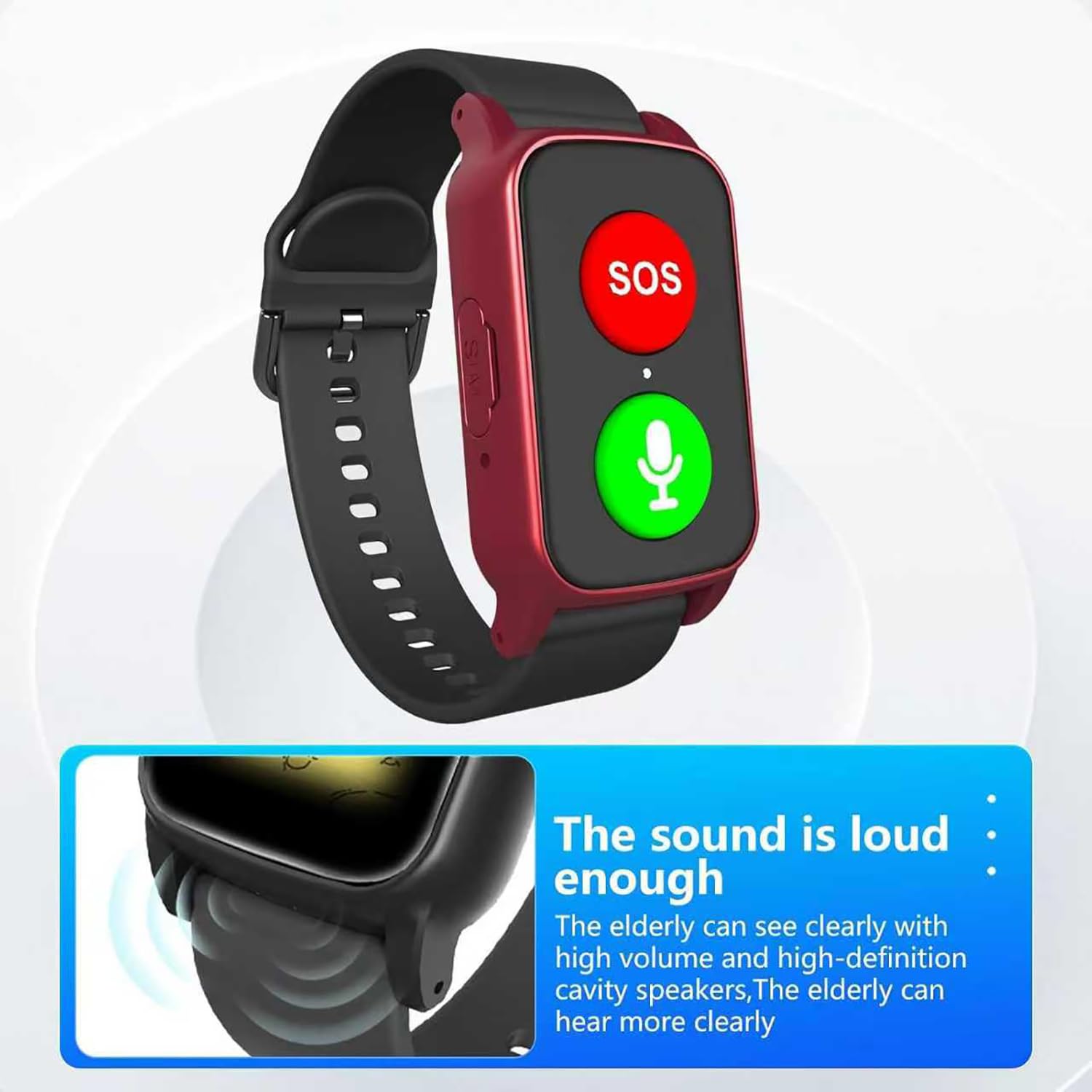Smart Watch per anziani, localizzatore GPS con rilevamento delle cadute, impermeabile IP67, posizionamento accurato per assistenza agli anziani, dispositivo di allarme di emergenza