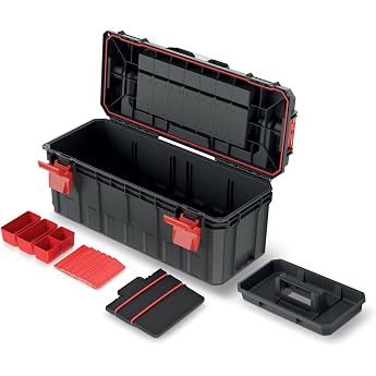 Kistenberg Tool Box Tool Box Workshop Box Organiser in Lid with Boxes and Dividers Water/Dustproof Plastic S-Block Pro Dimensions 650 x 280 x 280 mm