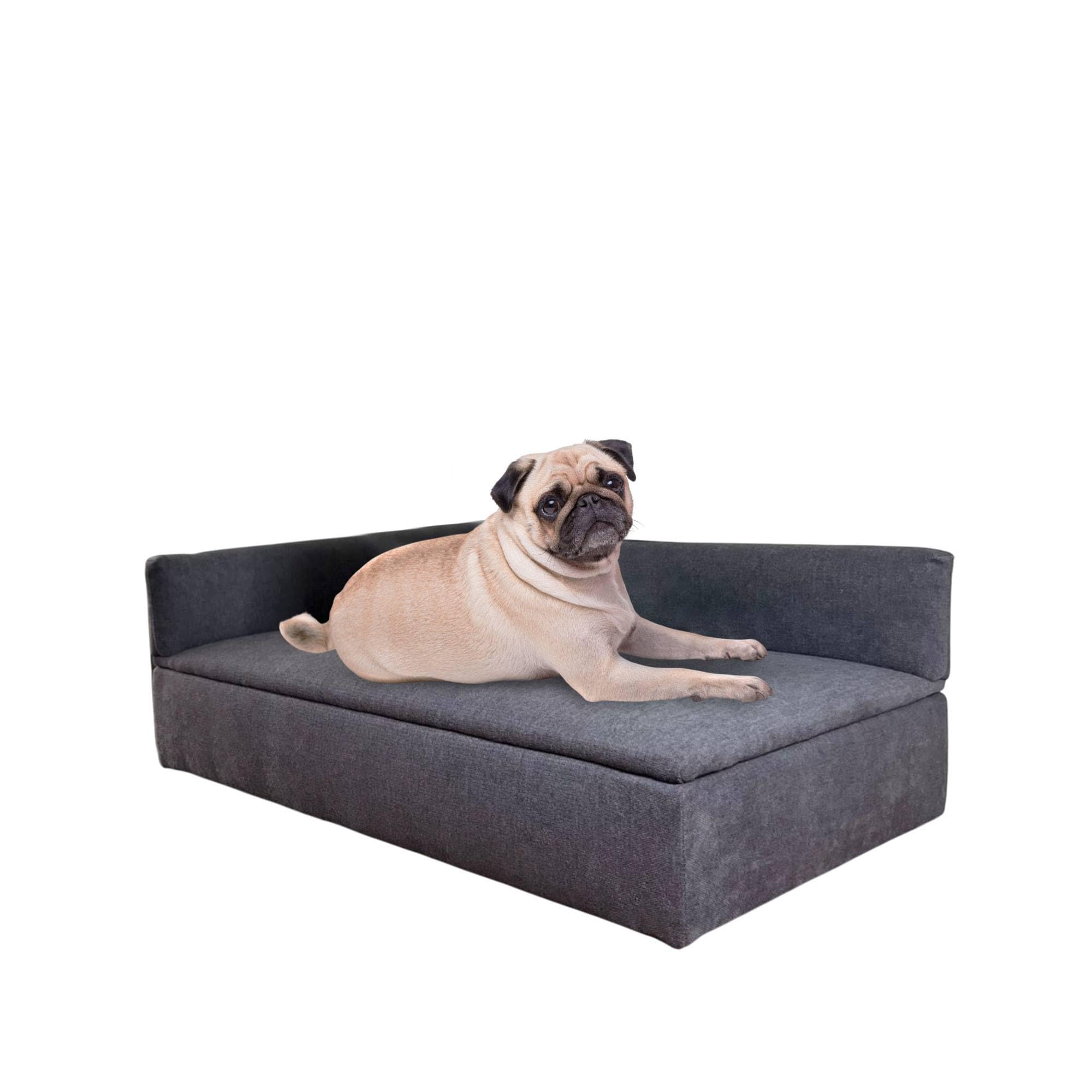 Well Home Sofá Cama con canapé para Mascotas con Tejido Especial y Base Acolchada Color Gris