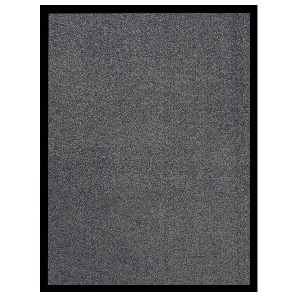 Zerbino antracite 40 x 60 cm con superficie in velluto e retro antiscivolo, robusto design in polipropilene per ingresso, corridoio e terrazza coperta