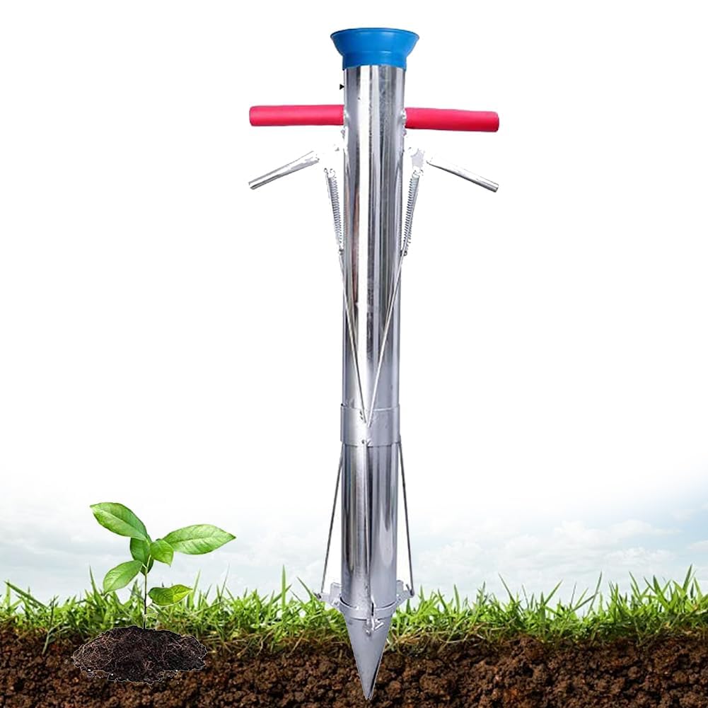 Trapiantatore per bulbi – Strumento multifunzionale con manico lungo per piantare rapidamente in giardino, cortile e serra