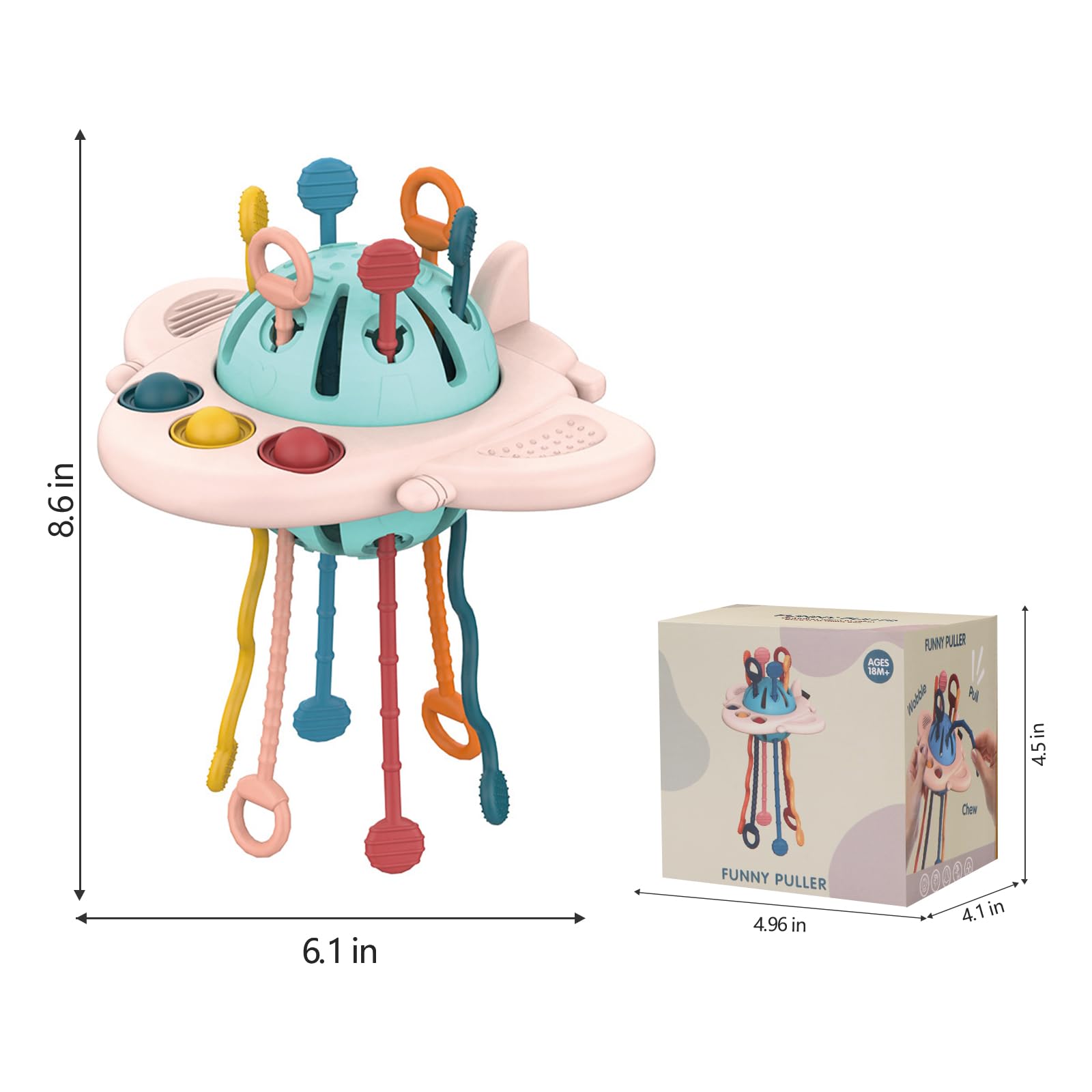 MYDOVA Silicone Montessori, Giochi Sensoriali per Neonati, Giocattoli da Viaggio per Bambini 1 Anno, Bambini per Abilità Motorie Fini, Giocattoli Bambino Regalo 1 Anno