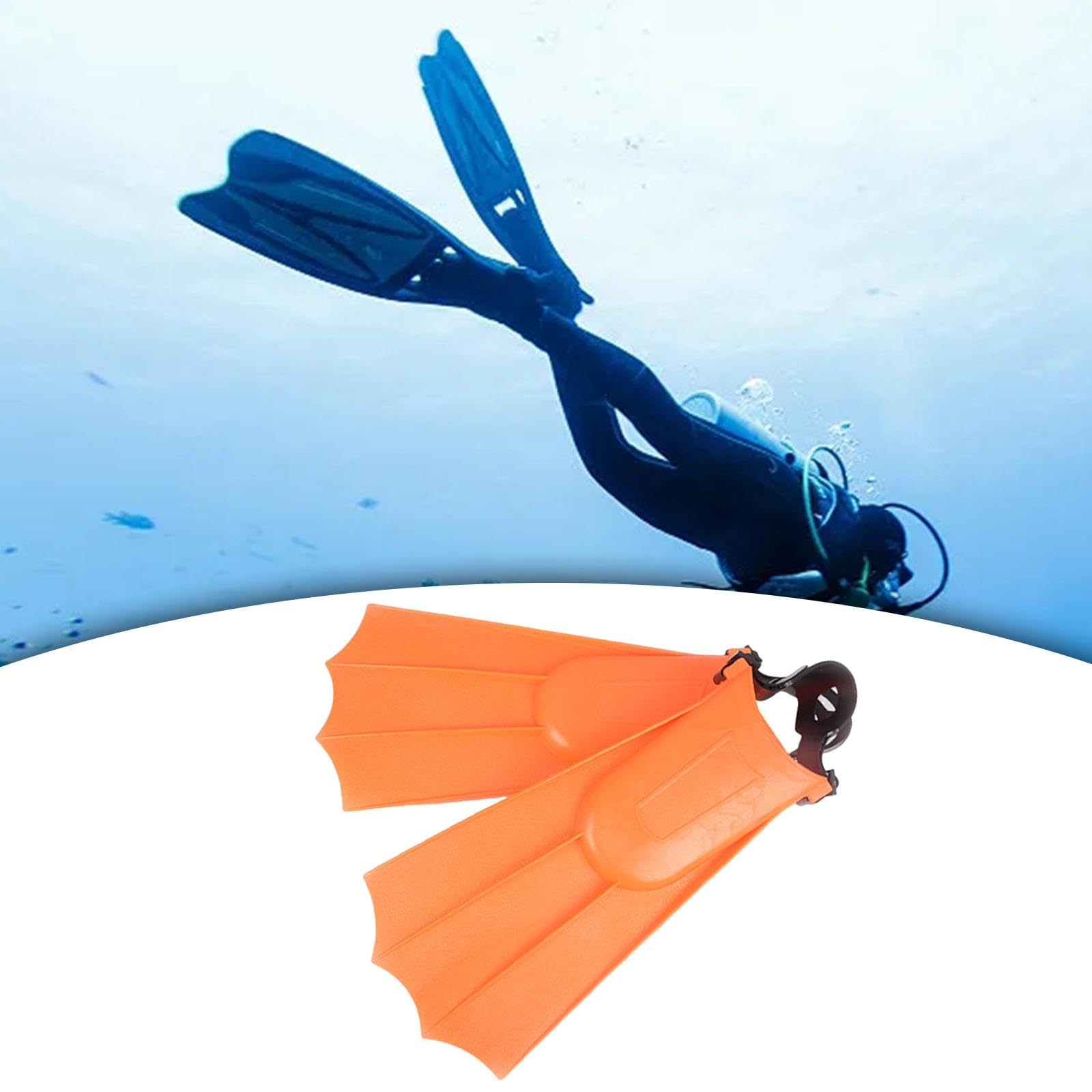 kowaku Diving Fins Snorkel Fins Feet Shoes Snorkeling Supplies Snorkel Equipment Flippers Swim Fins for Professionals Beginners, Orange 25 to 30