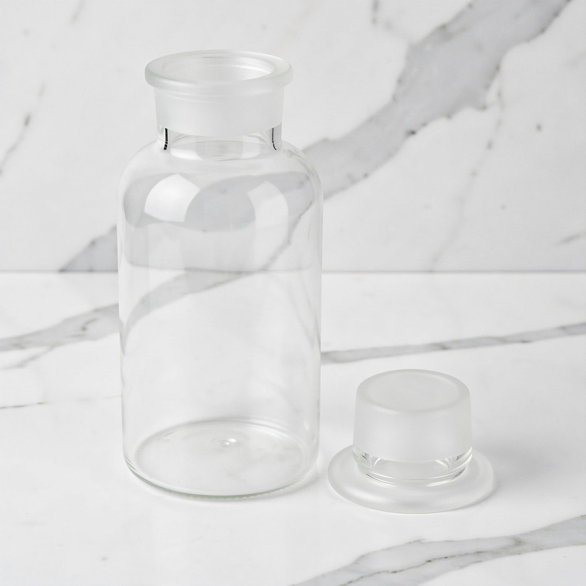 Lurrose 5 frascos de vidrio transparente para reactivos de laboratorio con boca ancha:
