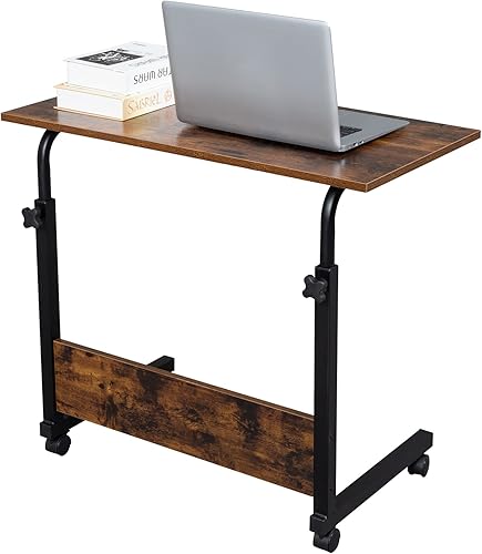 Binrrio Mesa auxiliar de sofá con ruedas mesa auxiliar portátil para cama carrito de mesa mesa de café ajustable en altura para sala de estar Binrrio Mesa auxiliar de sofá con ruedas mesa auxiliar portátil para cama carrito de mesa mesa de café ajustable en altura para sala de estar