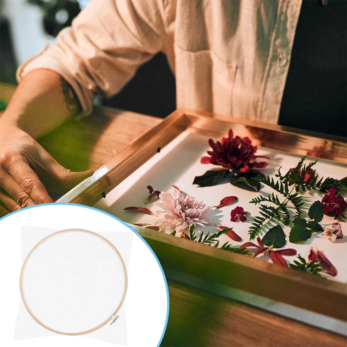 TEHAUX DIY Papermaking Set 2pcs Round Paper Making Mould Screen Tool for Craft Enthusiasts