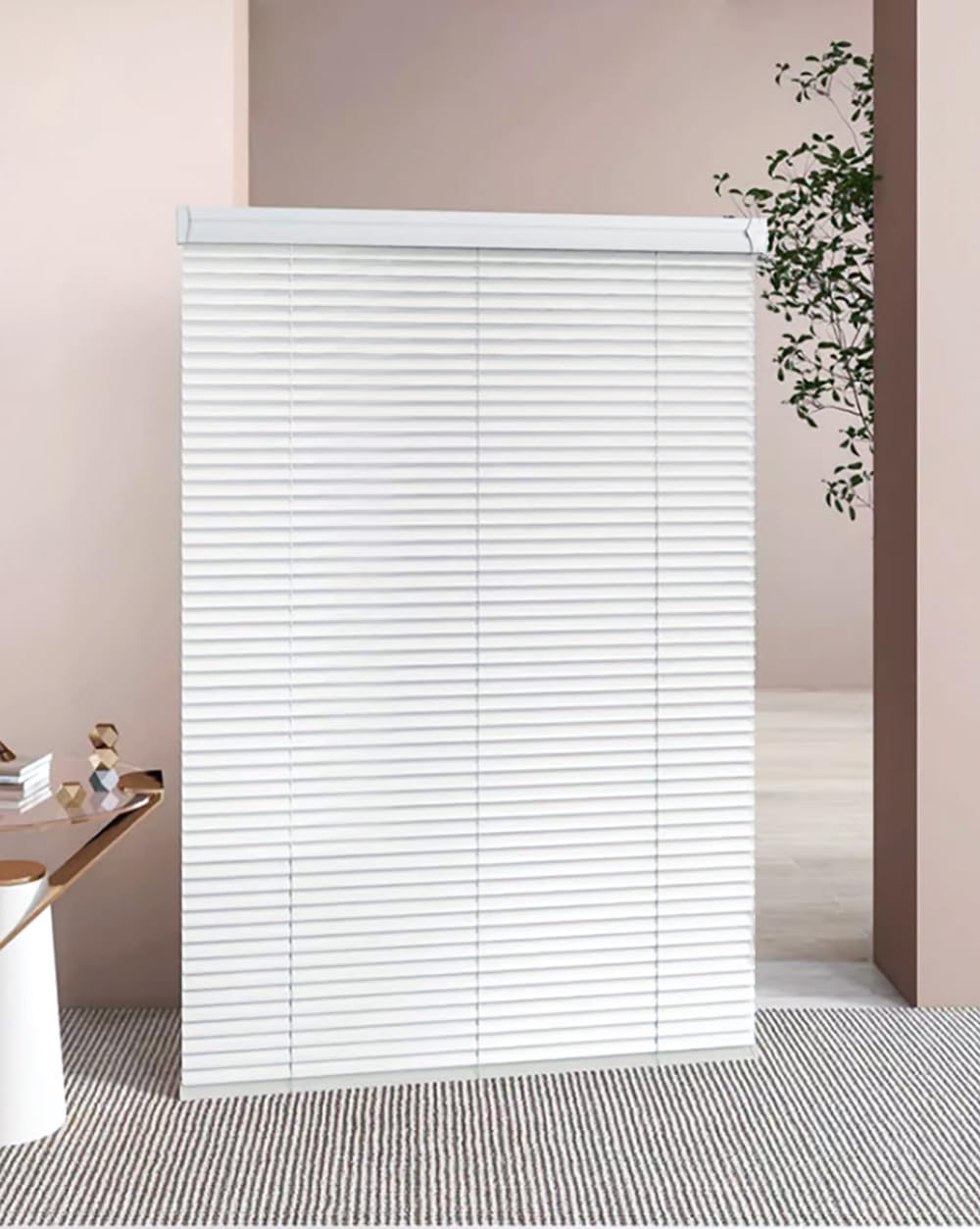 Custom 1 Inch Aluminum Blinds for Windows Cordless Mini Venetian Blinds Mini Blinds Aluminum Blackout Horizontal Blind for Bathroom Office RV. White,96" W x(12" H to 118" H Customize)