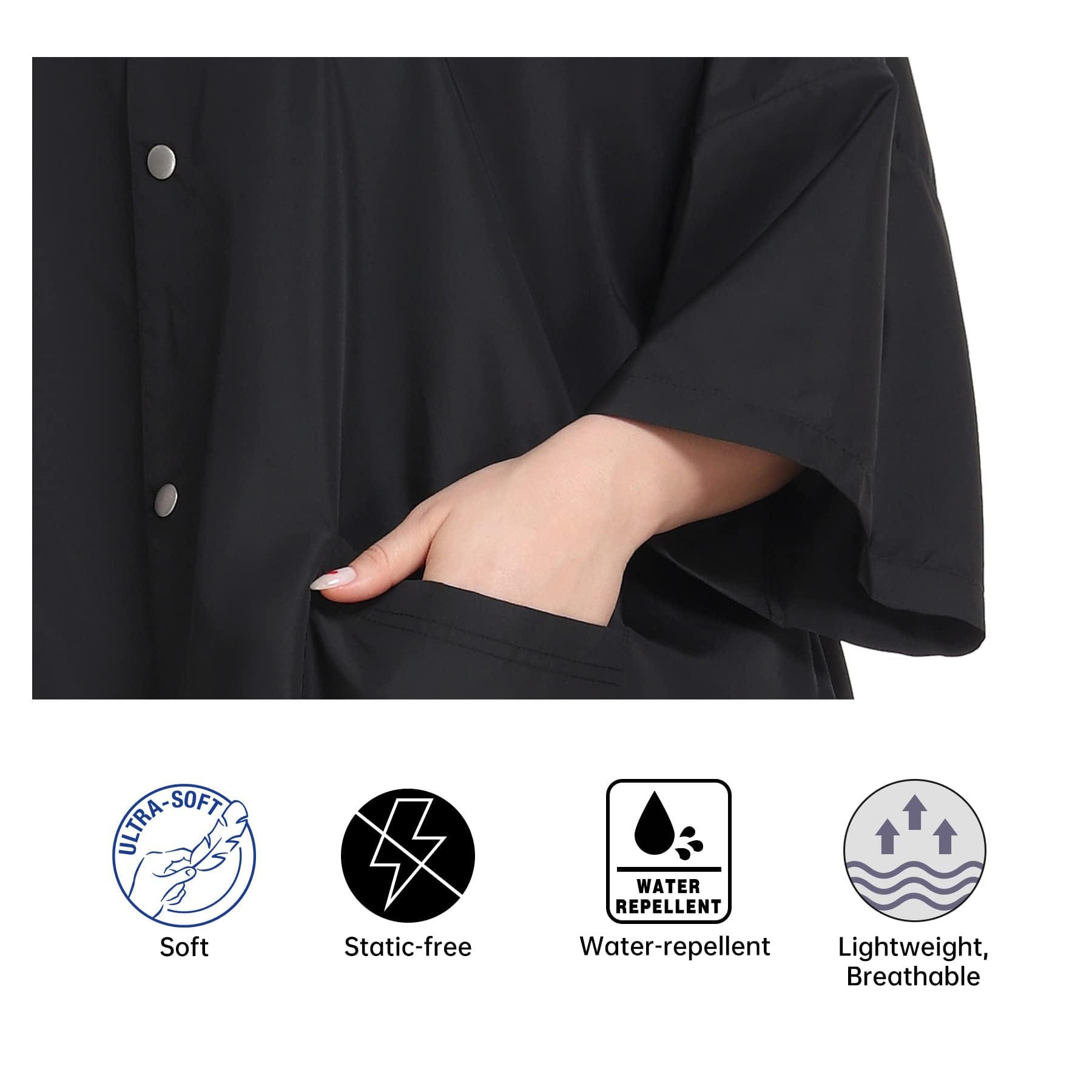 PERFEHAIR Plus Size Salon Client Gown Cape with Pockets
