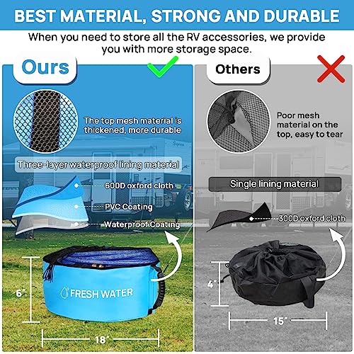 4 Pack Waterproof RV Hose Storage Bags, RV Accessories for Inside, RV Utility Bag for 4 Colors Organization, Store Your Fresh Water Sewer Hoses Electrical Cords & Accessories with Our RV Storage Bag - Image 6