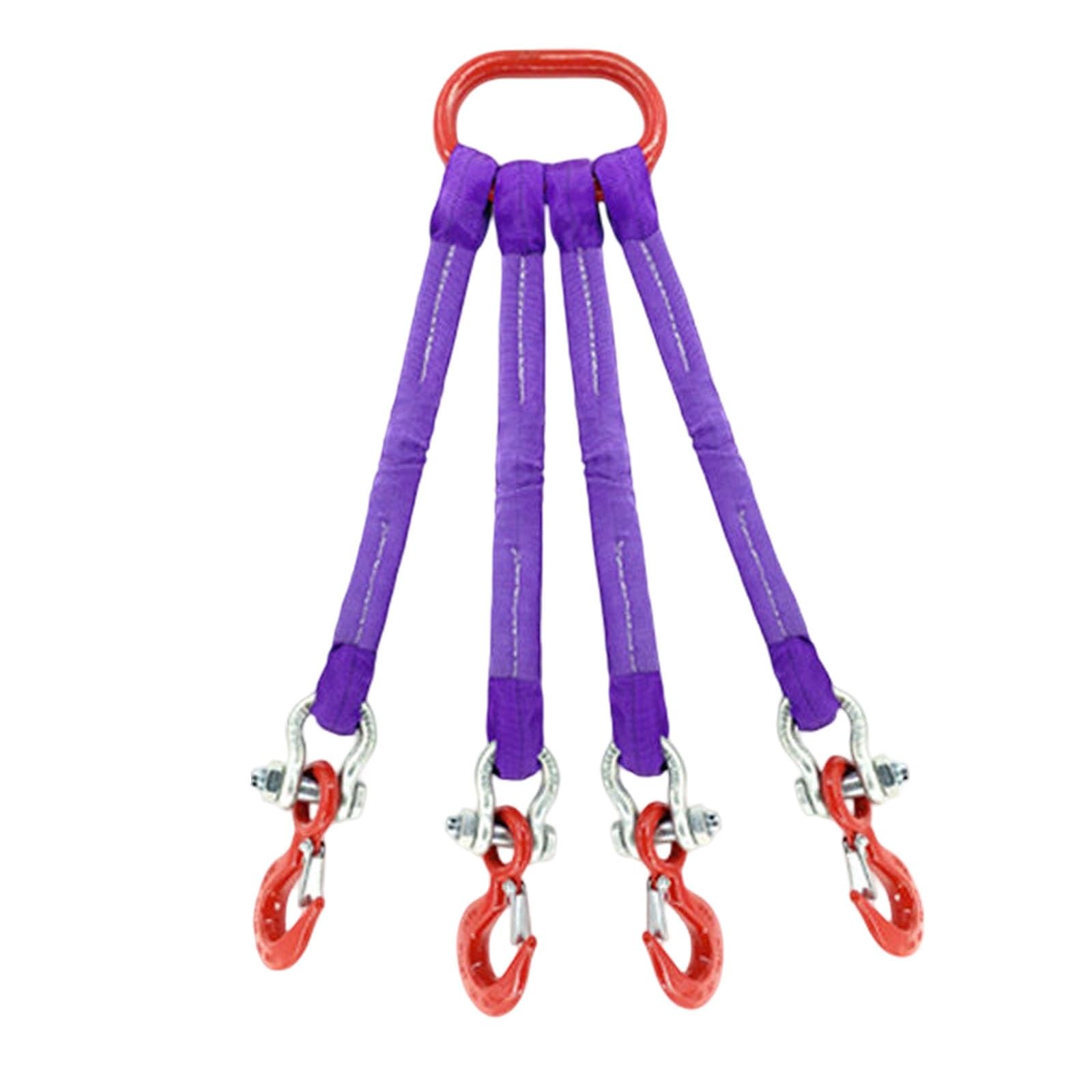 Eslinga de Cadena para elevación, Eslinga de cincha de poliéster con Gancho, Correas de elevación de Cuatro ramales de Alta Resistencia para Motores, grúas y polipastos(2tons,1.5m)