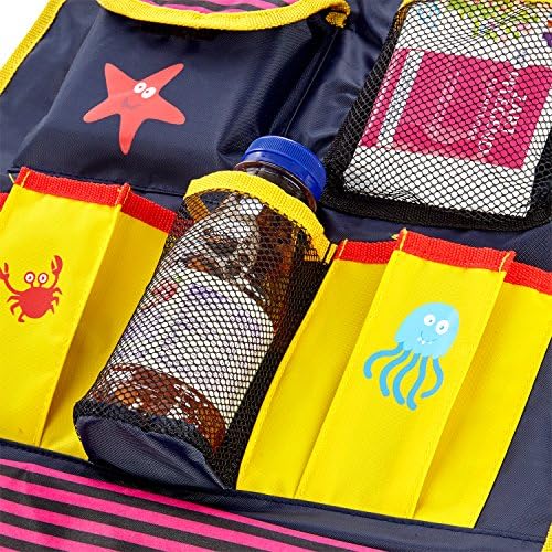 CARTO Back seat Organiser, with Bright Design and Lots of Pockets, Water Resistant, Ideal Travelling Companion for Children/car-seat-Organiser/Back-seat-Protection/Kick-mat