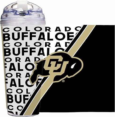 Miniatura 26 de Rico Industries NCAA - Vaso de acrílico estándar de 24 onzas con tapa con bisagras, vaso de doble pared con licencia oficial y popote