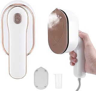 Handheld Travel Iron Clothes Steamer, 1000W Portable Travel Steam Iron, Professional Micro Steam Iron for Clothes, 100ML Water Tank 20s Fast Heat- up, 180° Rotatable Iron for Dry& Wet Ironing (White)