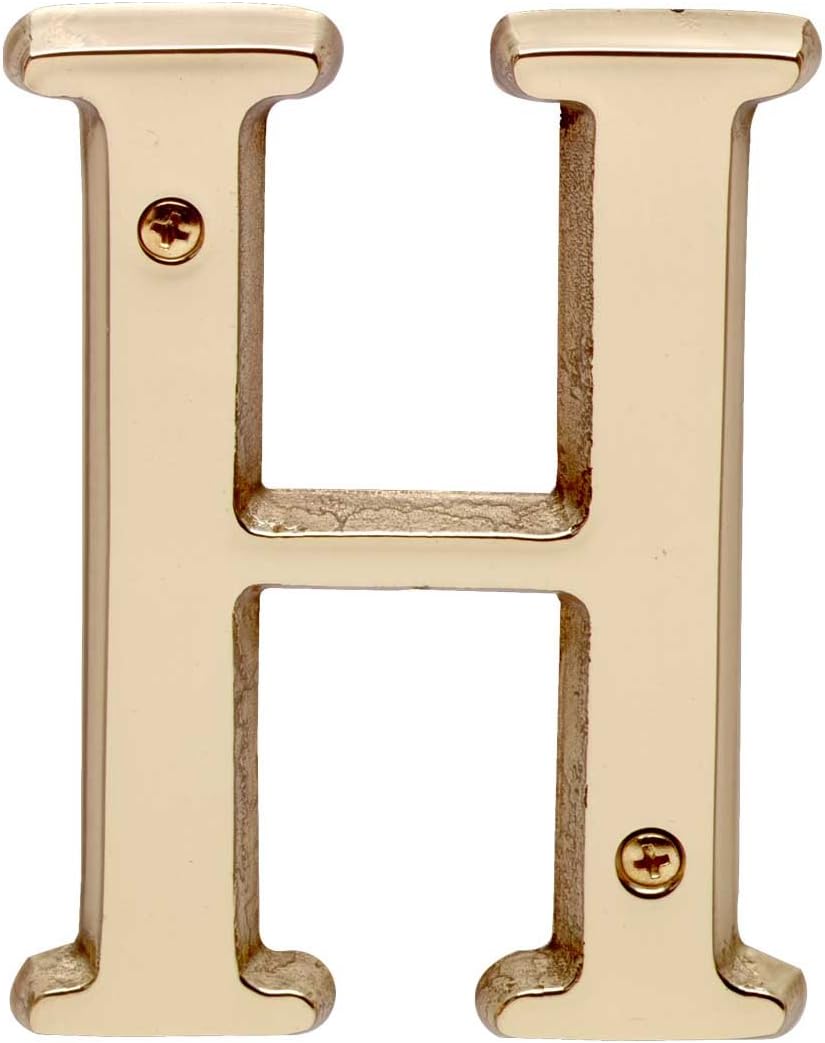 Letter "H" House Letters Solid Bright Brass 4" | Renovator's Supply