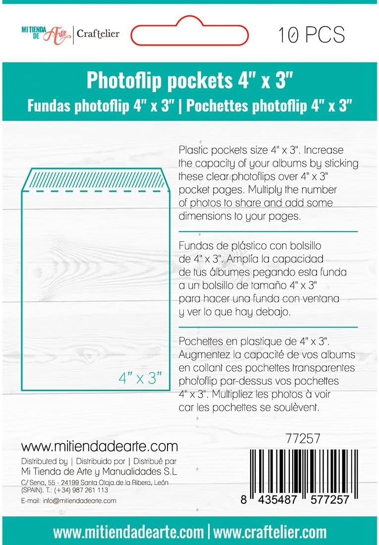 Craftelier - Clear Plastic Photoflip Sleeves | Perfect Accessory to Increase Photo Album Capacity | 2 Sizes: 4" x 6" (10.16 x 15.24 cm) and 4" x 3" (10.16 x 7.62 cm)