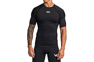 RVCA Rash Guard Short Sleeve Athletic Breathable Compression Top