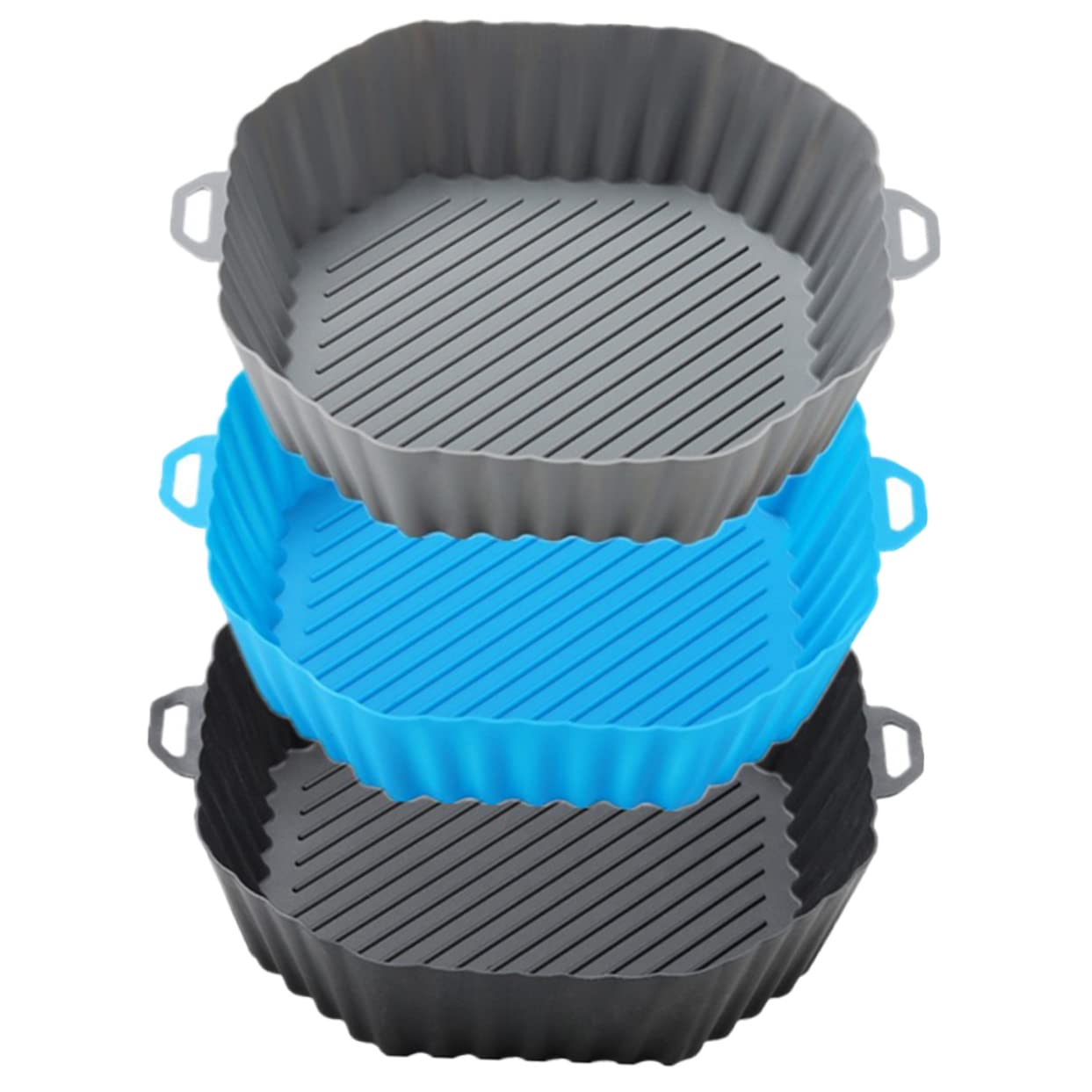 Teglia in Silicone Ottagonale per Friggitrice ad Aria, 3 Pezzi