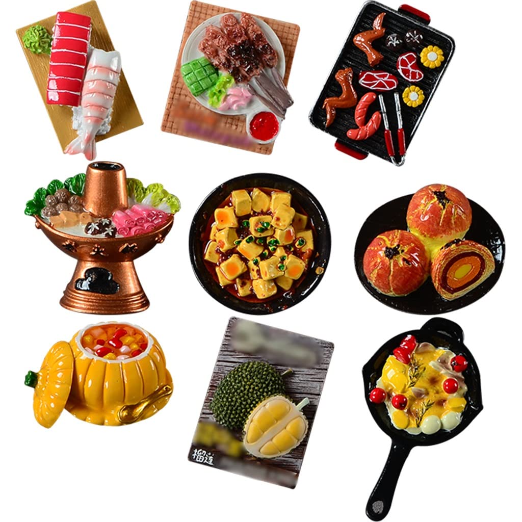 Refrigerator magnets cute 3D stereo refrigerator magnets, Creative simulation food decoration magnetic stickers, Resin Kitchen Decorative Magnets (Color : A)