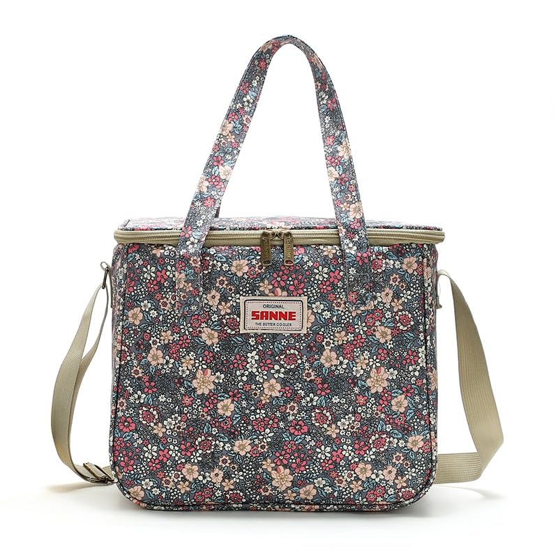 Shuqio Bolsa Térmica para Almuerzo, Bolsa Aislante para Comida con Correa Ajustable, lindas bolsas de almuerzo para adultos, para el trabajo, escuela, picnic, viajes, playa, exterior(morado,11L)