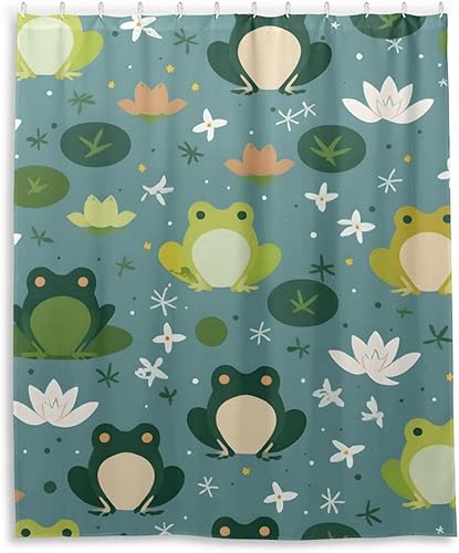 Miniatura 8 de WELLDAY Cortina de ducha de tela impermeable con ganchos para decoración de baño diseño de perro salchicha 60 x 72 pulgadas