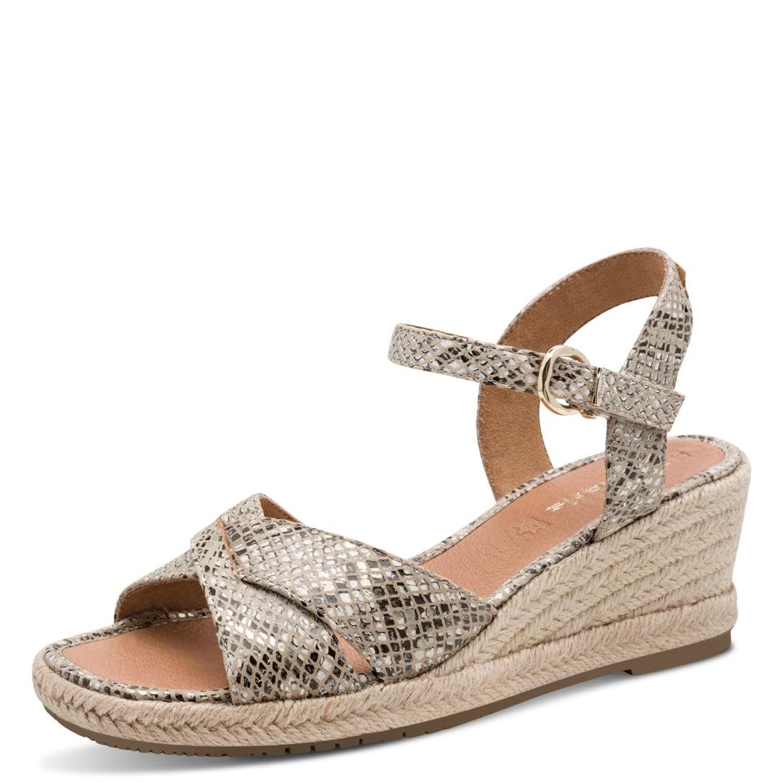 Tamaris Women’s sandal with wedge heel beige 6.5 UK