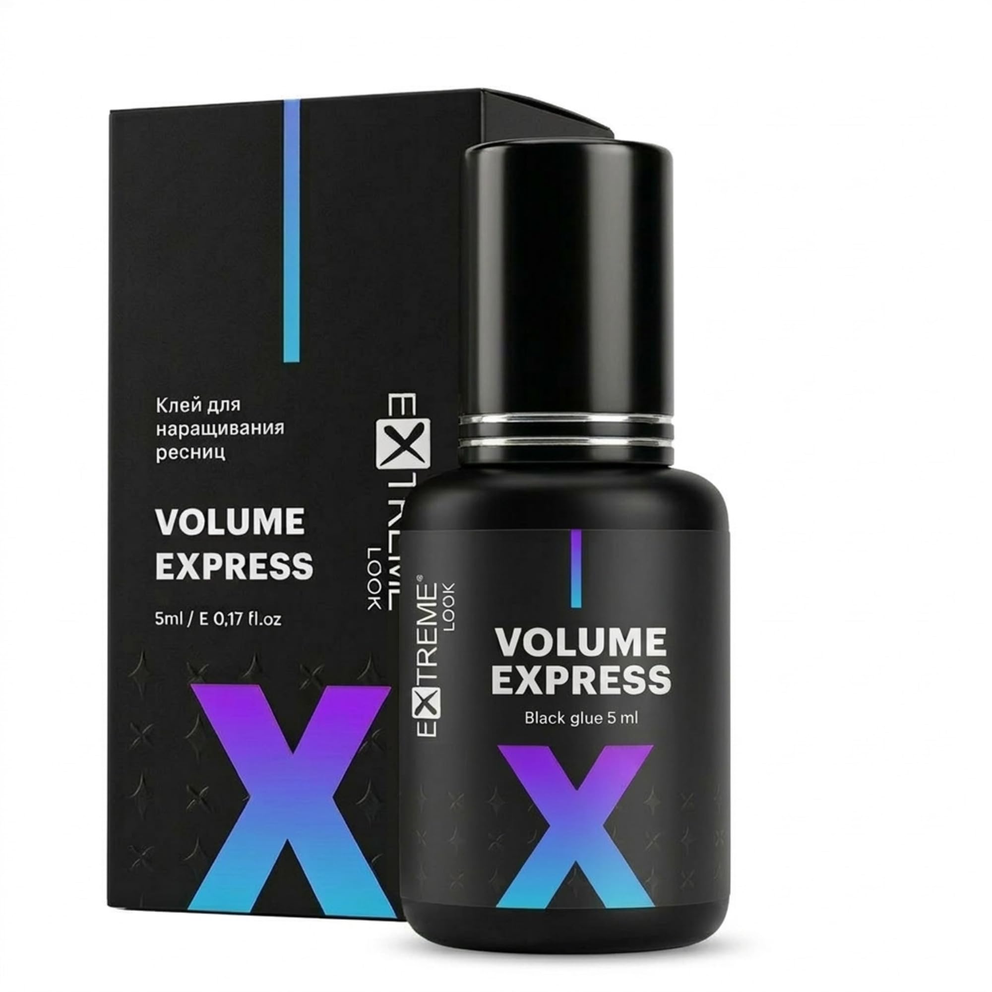 Colla Professionale Extension Ciglia Extreme Look "Volume Express" 5ml | Ultrarapida e Resistente | Adesione in 0,5 sec | Durata fino a 8 settimane | Ideale per Tecnica Volume | Non Causa Incollature