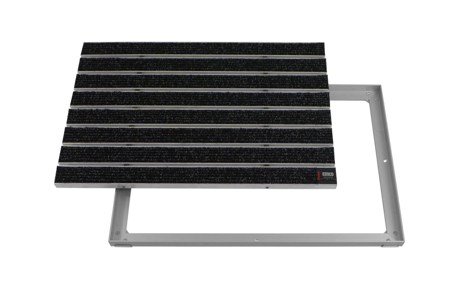 EMCO Eingangsmatte DIPLOMAT Large Rips anthrazit 12mm + ALU Rahmen Fußmatte Schmutzfangmatte Fußabtreter Antirutschmatte, Größe:1000 x 500 mm