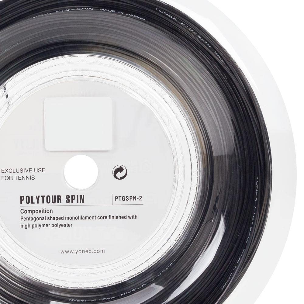 Corda de Tênis Yonex Poly Tour Spin 125 Rolo Preta,Preto,Rolo com