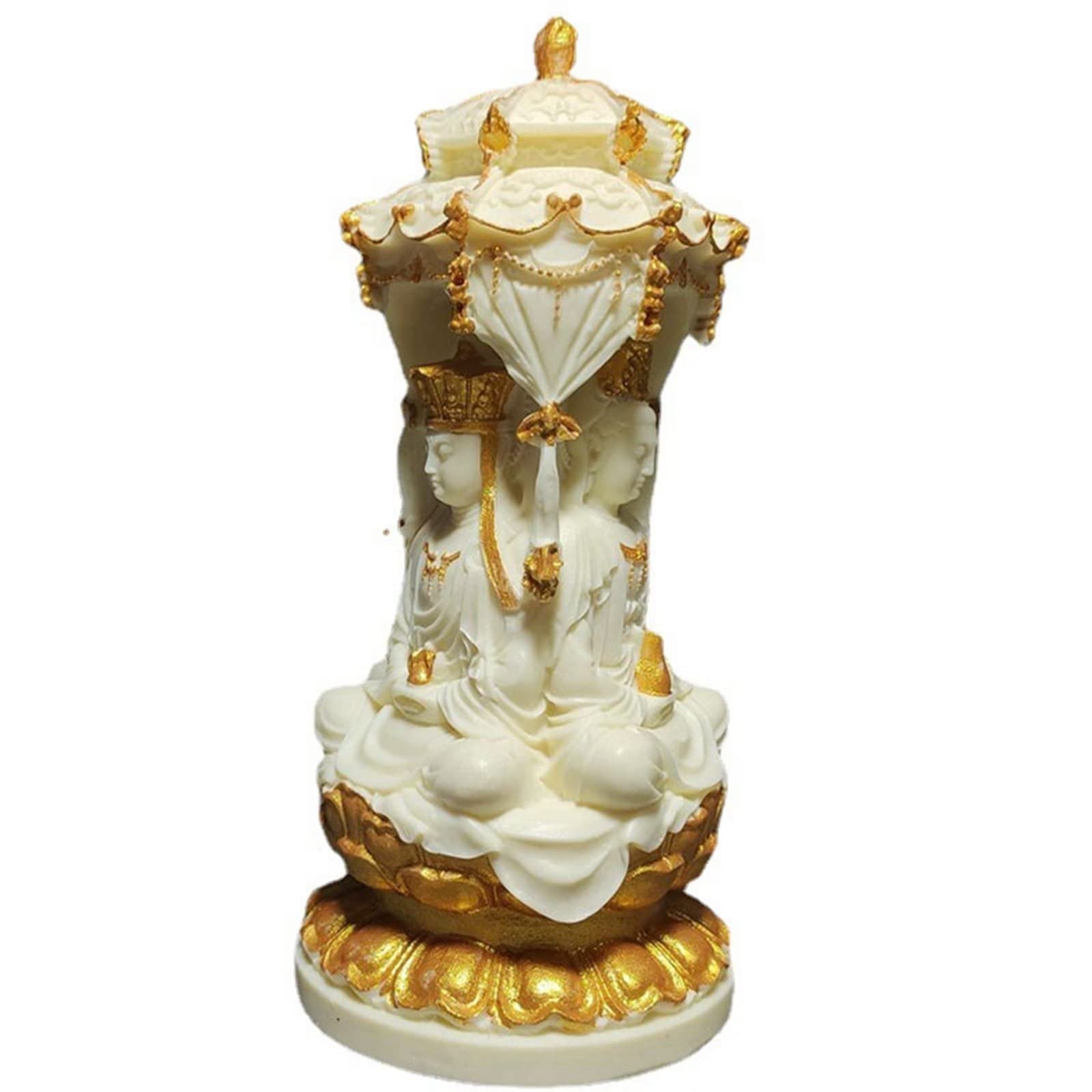 Estatua de Buda Fengshui Pequeña Estatua de Buda, Estatua de Buda Kuanyin-Amitabha-Ksitigarbha de Tres Lados for decoración de la Oficina en el hogar Figuras de Escultura