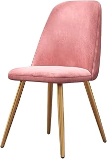 ZYXF Sillas De Comedor Silla Ergonómica Silla De Oficina Cojín Suave Suave Tulip Style Metal Silla Pieds Tapstered Asiento Comedor Oficina Sillón (Color : Pink)