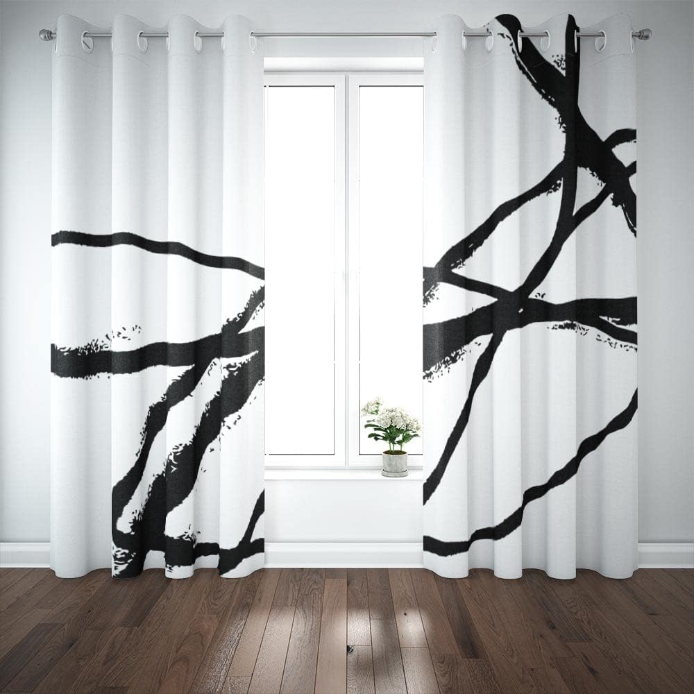 Jacrane Abstract Art Curtains 52X63 Inch 2 Panels for