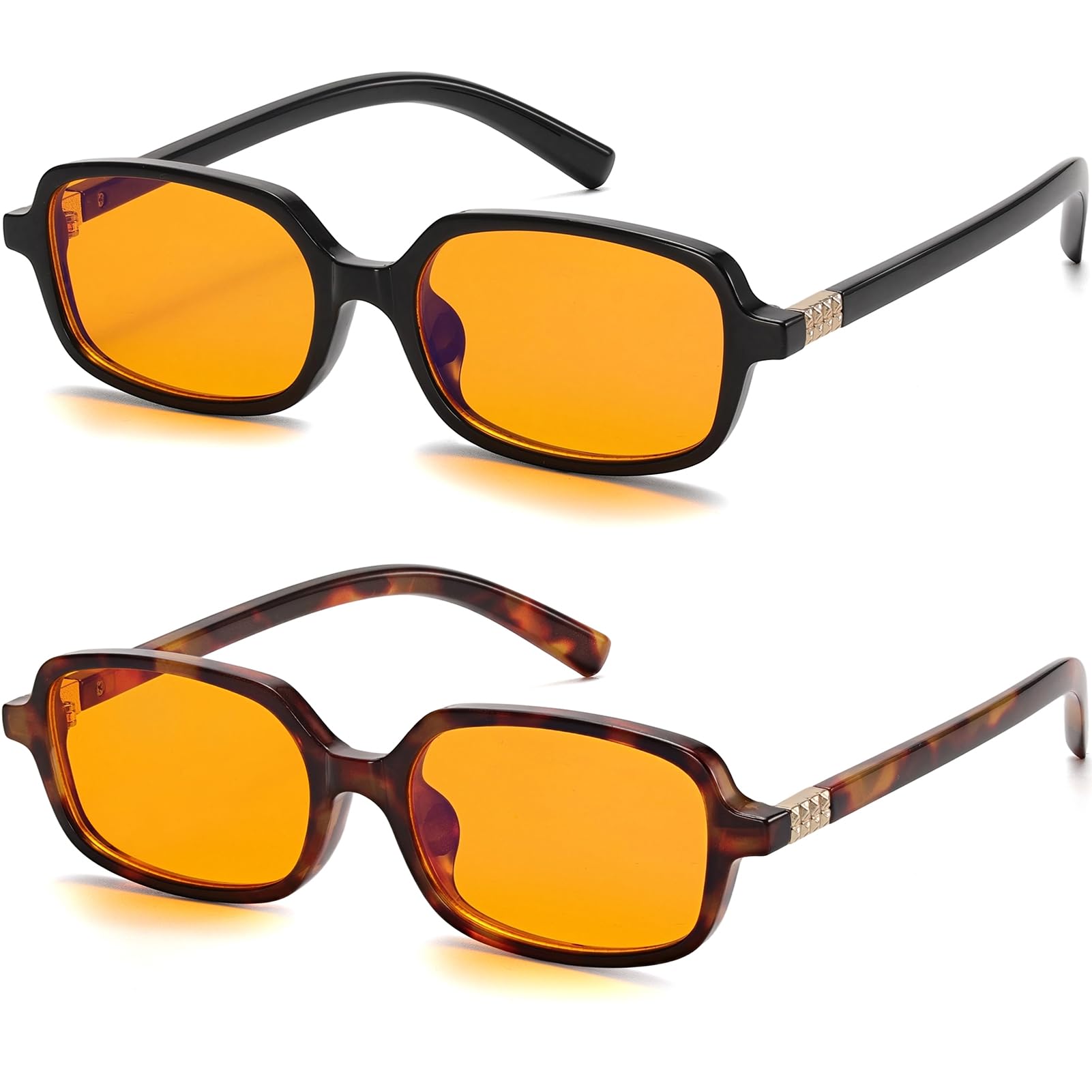 LIKSMU Blue Light Blocking Glasses for Woman Men Blue light Blocker Eyewear Trendy Rectangle Small Eyeglasses 2pack
