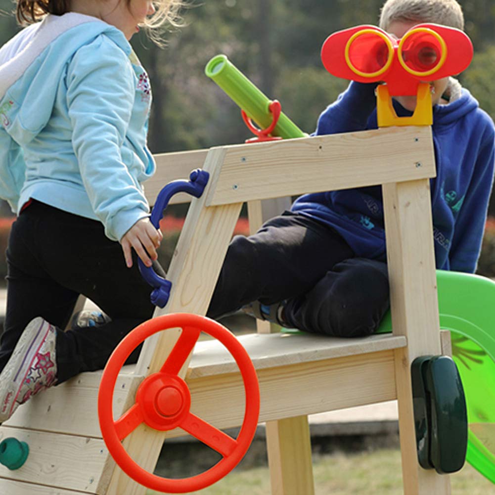 Kunststoff Lenkrad Spielzeug f¡§1r Kinder - Ideal f¡§1r Kinder Spielplatz, Kletter Ger¡§1ste, Baumh?User und Hinterhof Spielset (rot)