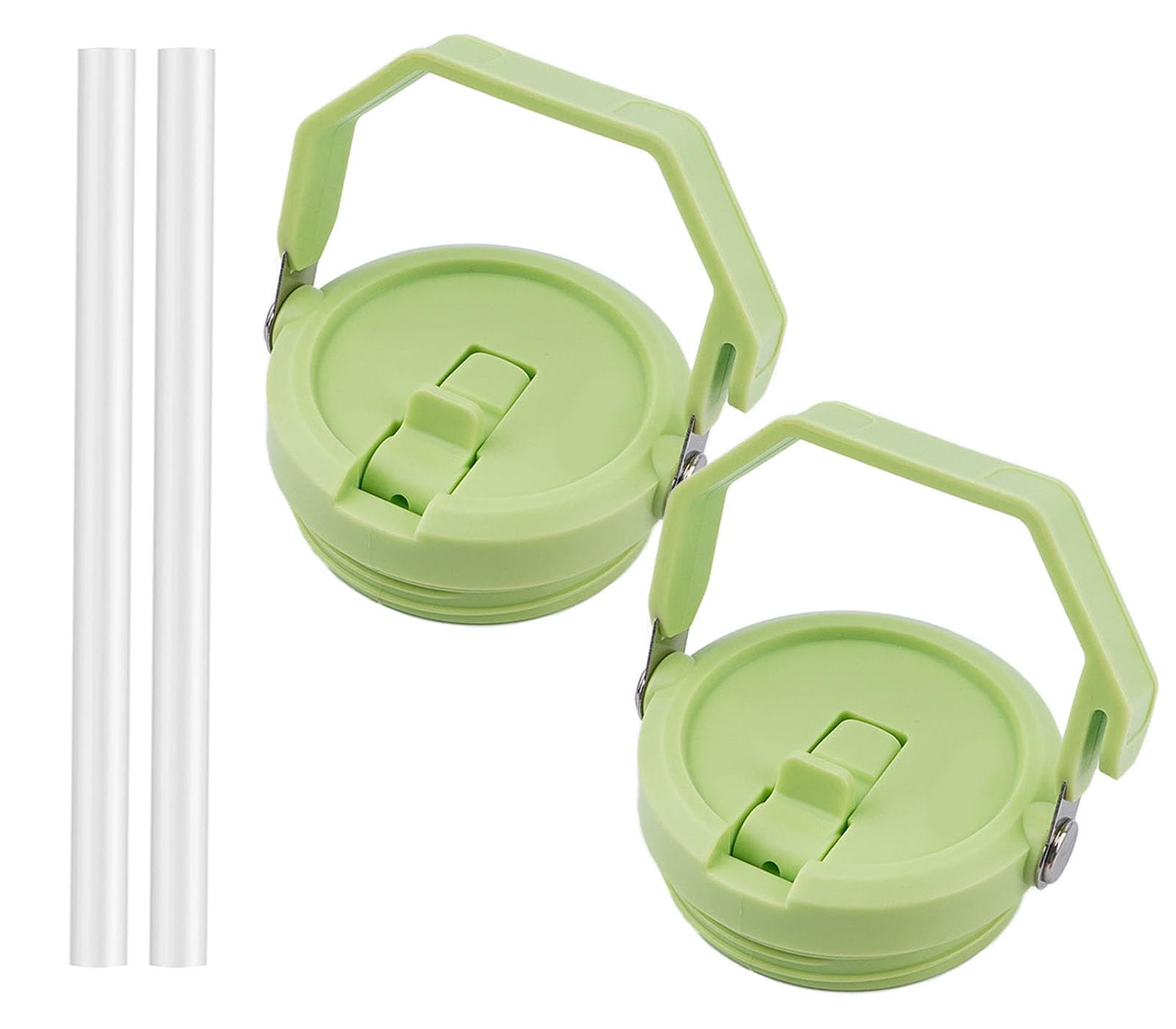 2 Pack 40 oz Tumbler Flip Straw Lid Replacement Fit for 40 oz Stanley Quencher, Leak Proo…