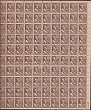 Andrew Jackson Sheet of 100 x 7 Cent US Postage Stamps NEW Scot 812