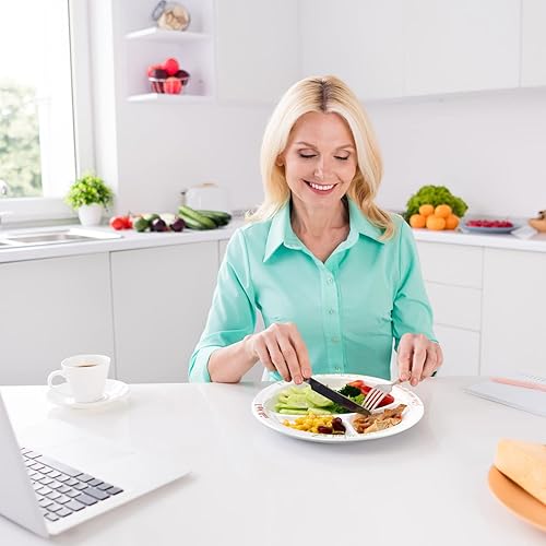 Miniatura 5 de Placa de control de porciones para diabéticos, platos divididos para adultos con proteínas, carbohidratos y verduras, plato de dieta, platos de