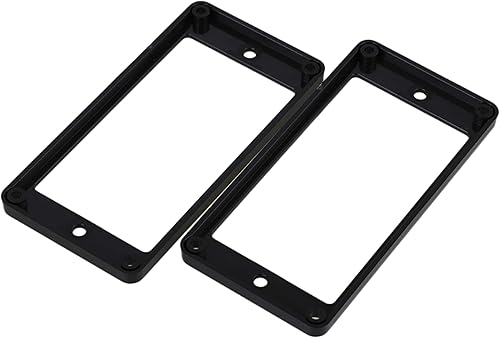 Miniatura 2 de lovermusic Lovermusic - Marco de anillos de montaje para pastilla humbucker plana de ABS para guitarra eléctrica, cuello y puente, color negro,