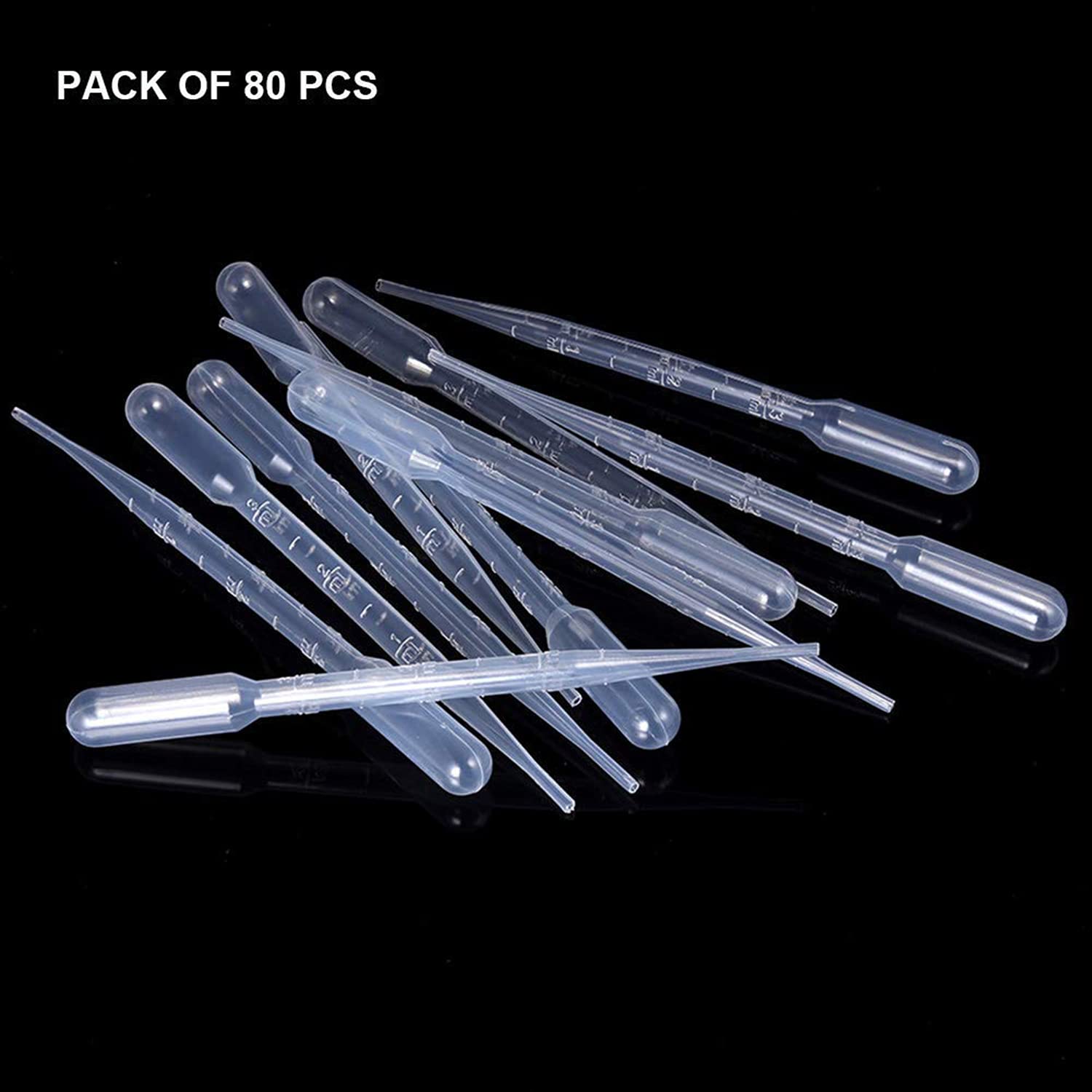 DELFINO 100PCS 3ML Pipettes, Disposable Pasteur Pipette, Eye Dropper