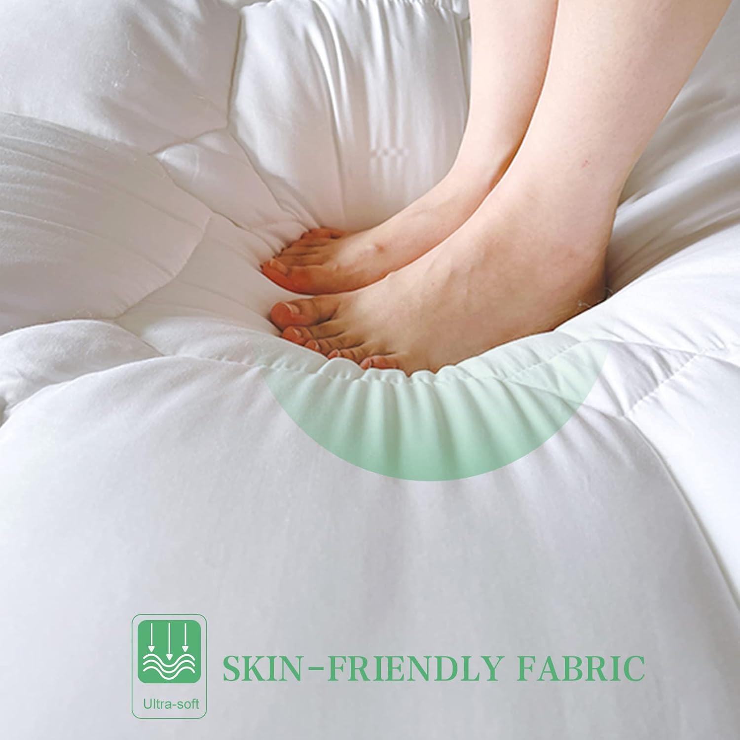 King Size White Bamboo Rayon Pillow Top Mattress Pad