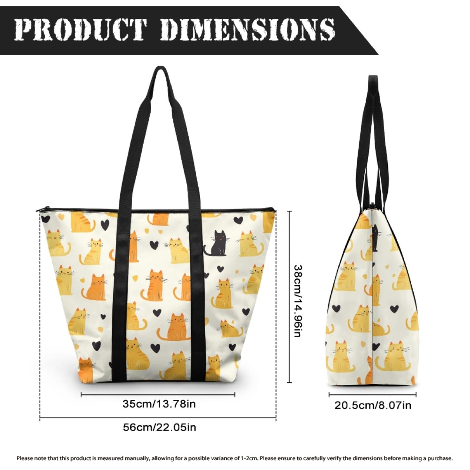 Tote Bag Tela Bolsas de Tela Poliéster Bolso de Mano de Mujer Reutilizable Bolsa Compra Plegable Tote Bag Cremallera Bolso Viaje Duradero Totebag
