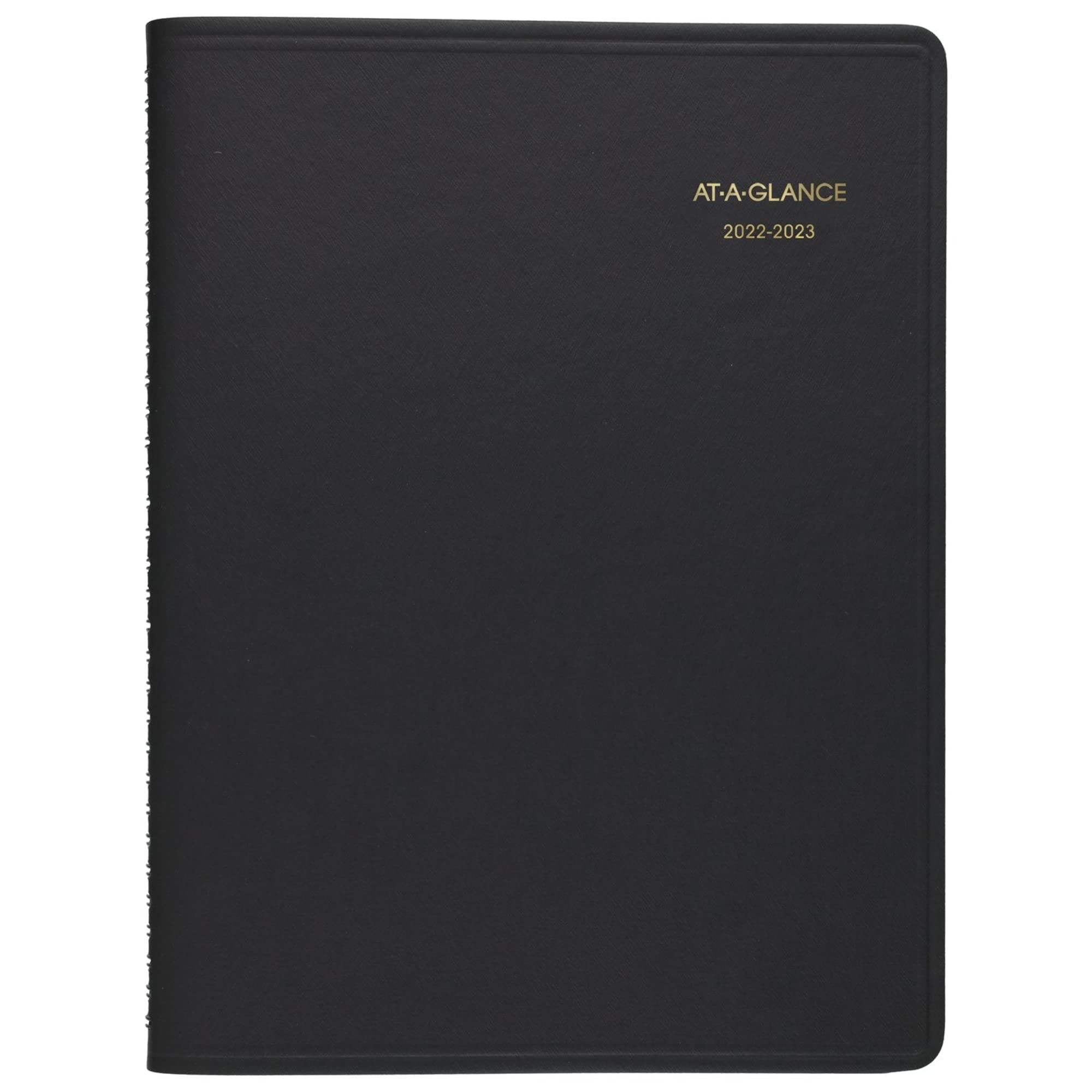 AT-A-GLANCE Agenda 2022-2023, libro de citas académicas semanales, 8-1/4 x 11 pulgadas, grande, negro (7095705)