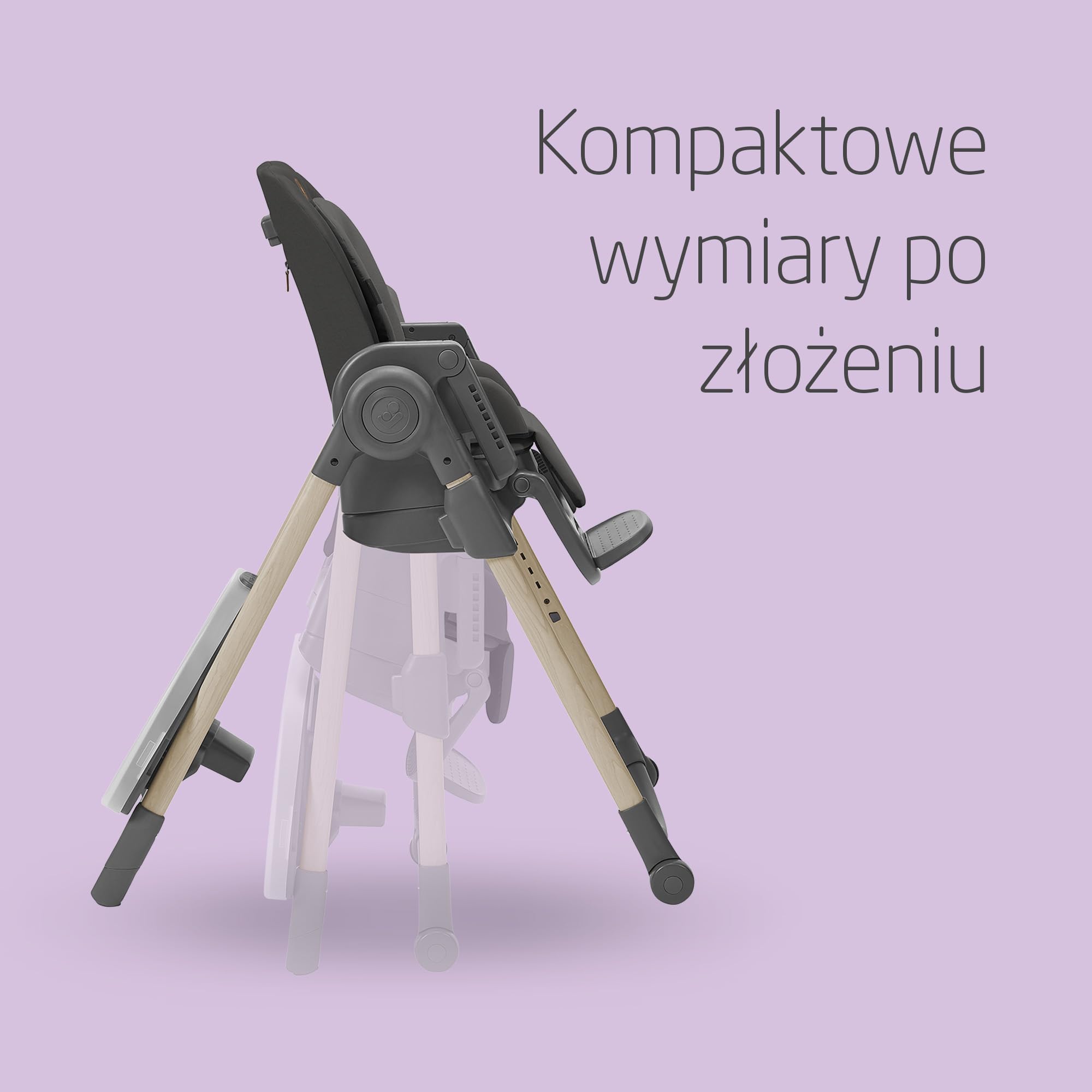 Maxi-Cosi Minla Krzesełka do Karmienia, 0–14 lat, do 60 kg, Wysokie Krzesełko, 9 Wysokości, 5 Pozycji Odchylenia, 4 Pozycje Tacy, Kompaktowe Składanie, Regulowany Podnóżek, Beyond Graphite