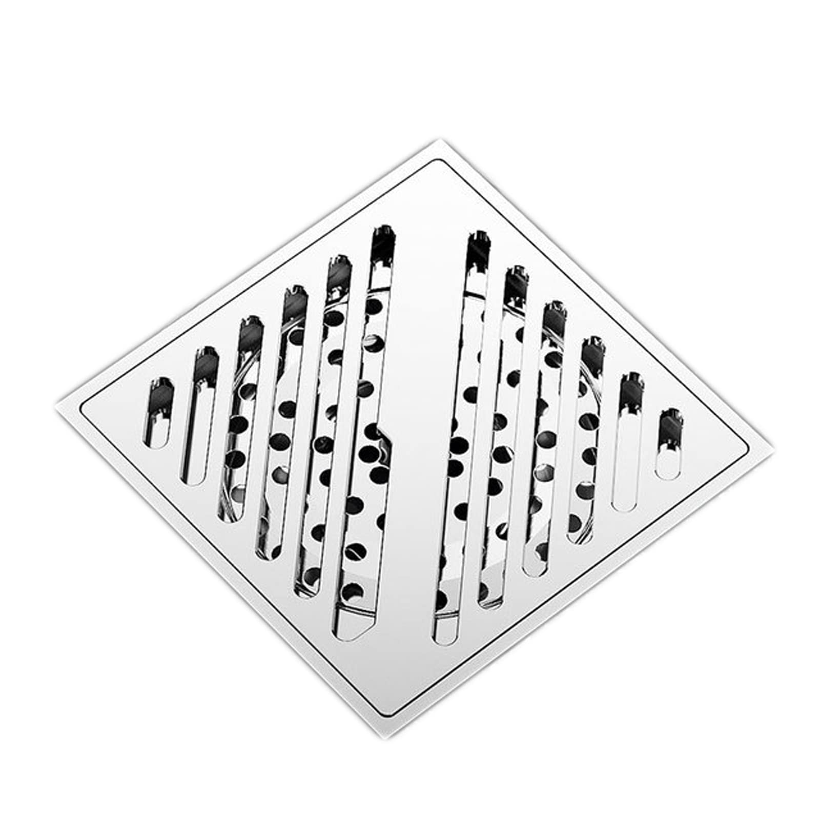 Floor Drain， Brass Square Linear Shower Drain Bathroom Balcony Shower Drain 10 X 10cm