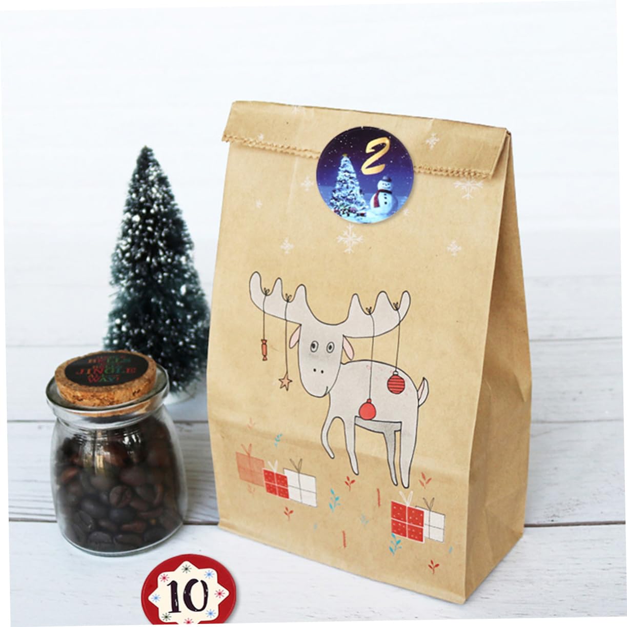 VILLCASE 36 Fogli Adesivi natalizi adesivo numero di natale adesivi decorativi cartellino stickers scrapbooking regalini natale adesivo sigillante etichetta adesiva natalizia Carta