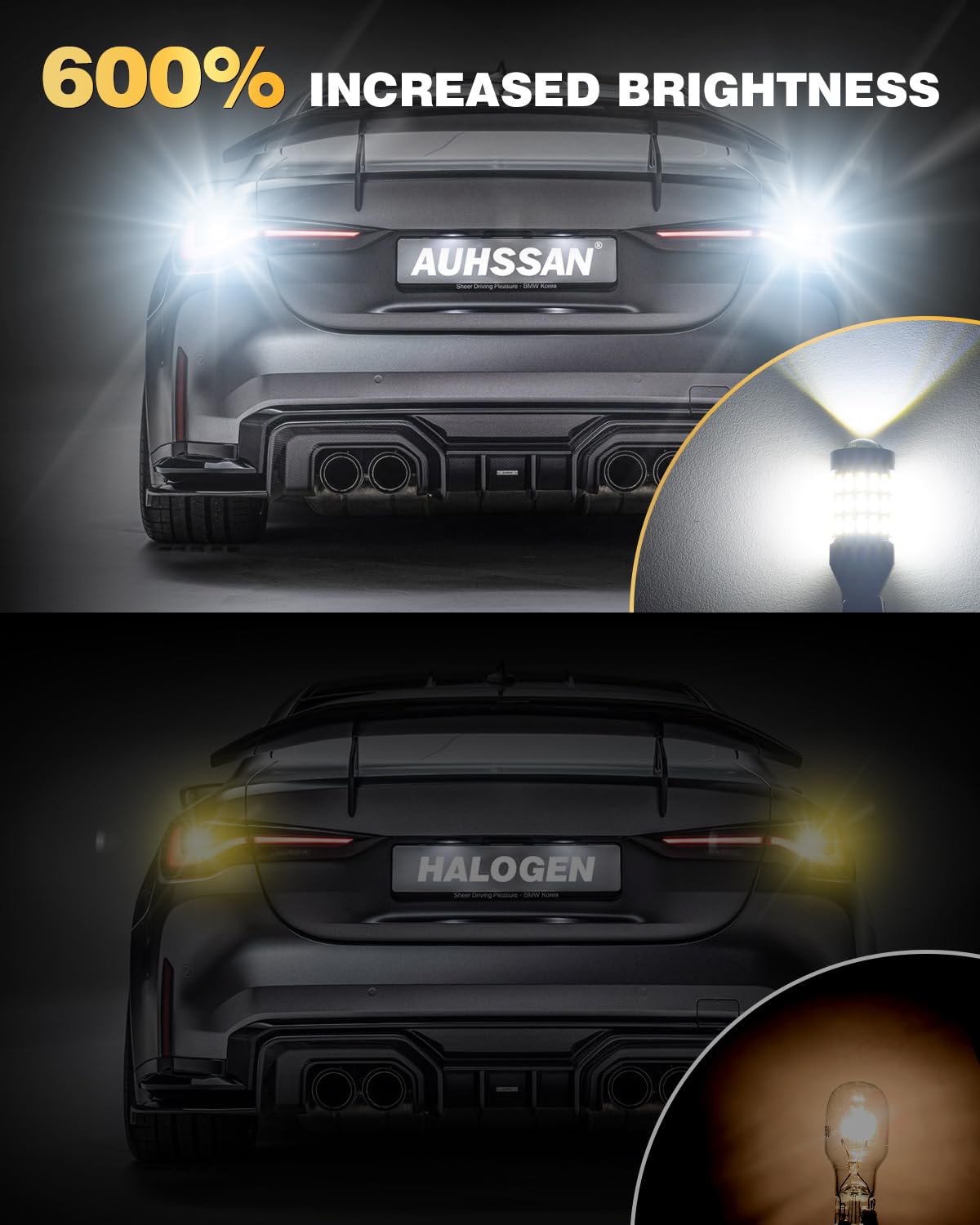 T15 W16W LED Bombilla 6500K Blanco Frío 51SMD 921 912 955 Bombilla Automotriz Canbus Sin Error 3000LM para Luces de Marcha Atrás para Automóviles 12V 24V, 2 Piezas