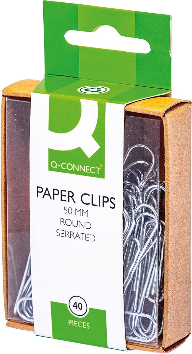 Q-Connect 50mm Serrated Paperclips 10x40 Pack of 400 KF02025Q KF02025Q