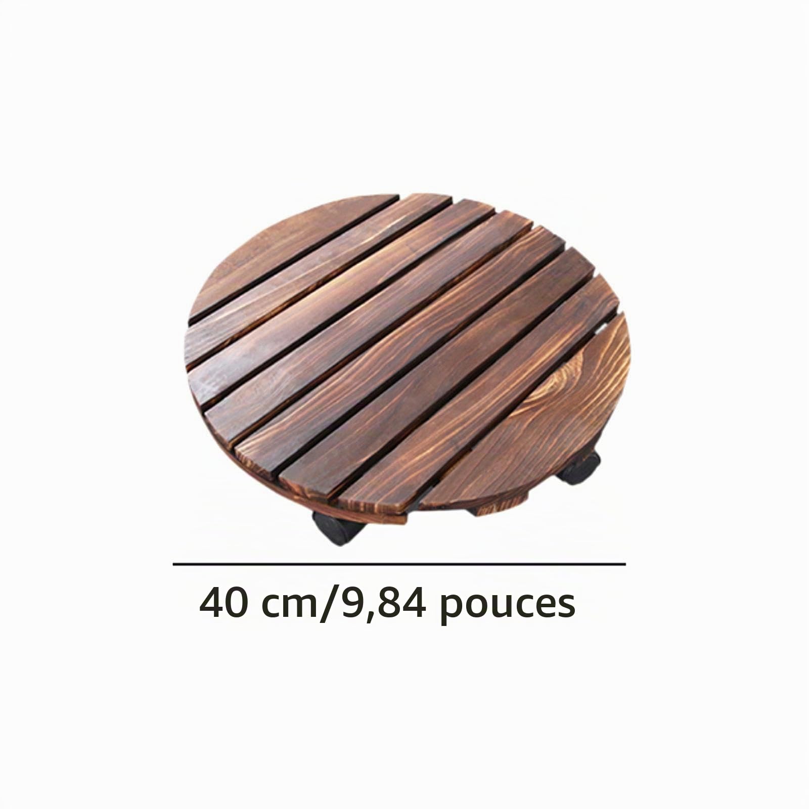 Baoblaze Support à roulettes en Bois pour Pot de Fleurs avec roulettes pivotantes pour Jardin intérieur et extérieur, 40 Cm