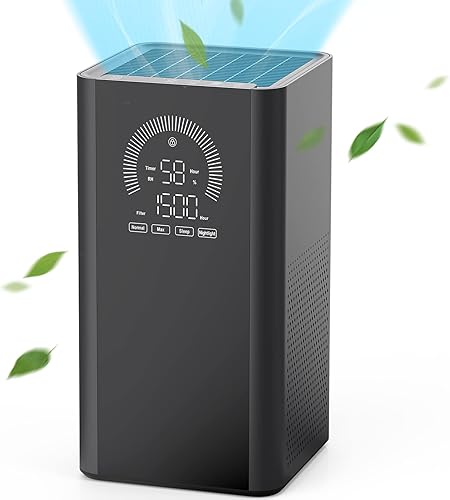 Muliap Purificadores de aire para dormitorio filtro HEPA verdadero H13 que elimina el 9997 de humo partículas de incendios silvestres polvo y caspa