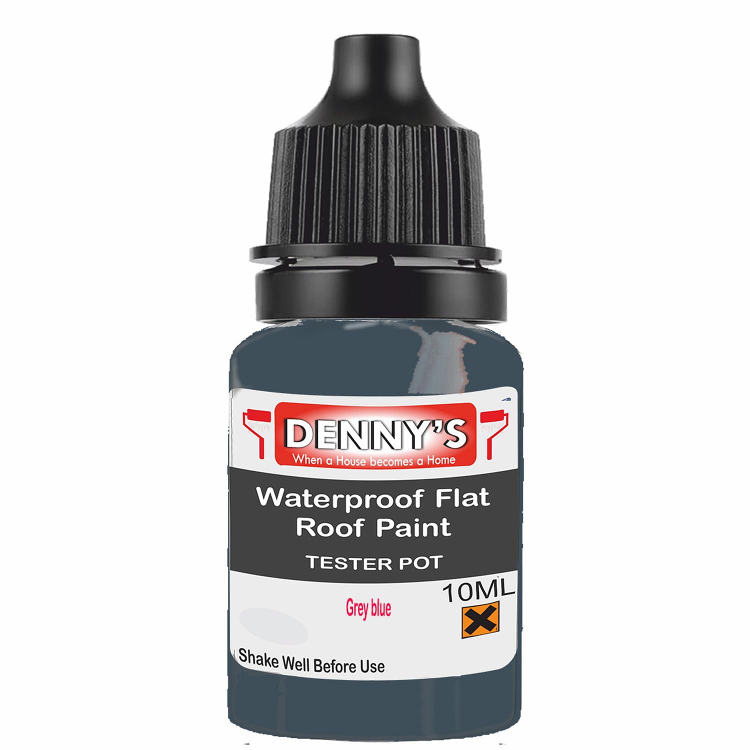 SCOOBYS PAINTS BACK IN THE MIX Chlorinated Rubber Flat Roof Paint – Waterproof Roof Sealer & Leak Repair Coating, Quick Drying, High Adhesion (Grey blue, 10ML Tester Bottle)